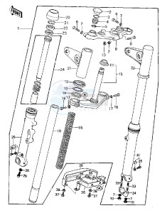 KZ 440 B (B1) drawing FRONT FORK -- 80 B1- -