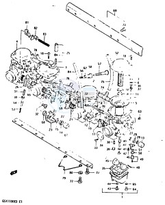 GSX1100 (Z-D) drawing CARBURETOR (MODEL Z)