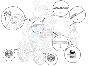 MP3 300 yourban lt erl drawing Plates - Emblems