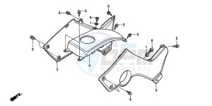 TRX250TM FOURTRAX RECON drawing BODY COVER ('02-'04)