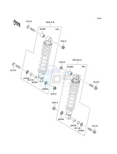 KVF 750 B (BRUTE FORCE 750 4X4I) (B6F-B7FA) B7FA drawing SHOCK ABSORBER-- S- -