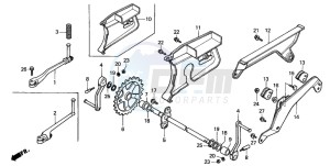 PK50SM drawing PEDAL/KICK STARTER ARM