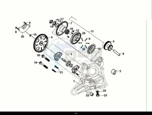 SYMPHONY ST 125 (XL12W1-EU) (E5) (M1) drawing R CRANK CASE-OIL PUMP ASSY