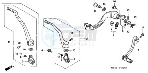 CRF450XD CRF450X Europe Direct - (ED) drawing PEDAL/KICK STARTER ARM