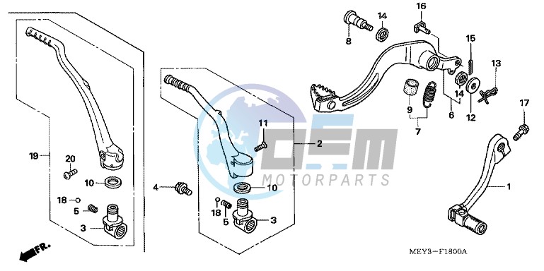 PEDAL/KICK STARTER ARM