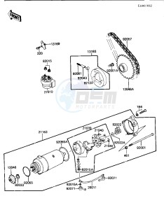 KLT 200 C [KLT200] (C2) | DIFFIRENTIAL AXLE [KLT200] drawing STARTER MOTOR_STARTER CLUTCH -- 84 KLT200-C2- -