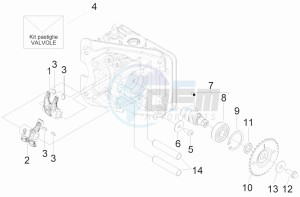 Fly 50 4t 4v (USA) drawing Camshaft - Rocking levers support unit