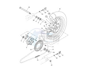 XT Z TENERE 660 drawing REAR WHEEL