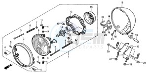 VT750DCB SHADOW SPIRIT drawing HEADLIGHT (CM)