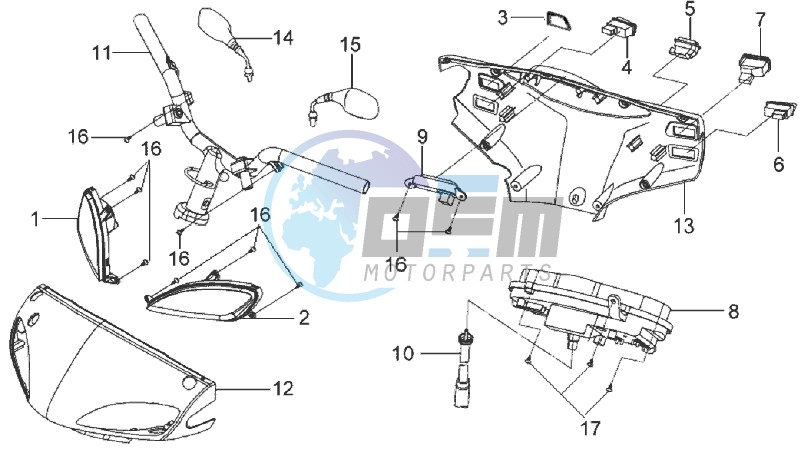 HANDLEBAR / HANDLEBAR COVER / DASHBOARD