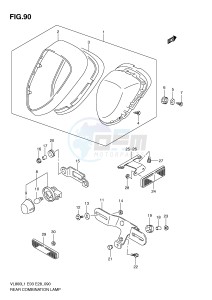 VL800 (E3-E28) VOLUSIA drawing REAR COMBINATION LAMP (VL800L1 E33)