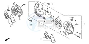 CB600FA CB600FA drawing FRONT BRAKE CALIPER (CB600F)