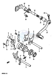 RM250 1988 drawing GEAR SHIFTING