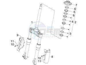 Beverly 125 Sport e3 drawing Fork steering tube - Steering bearing unit