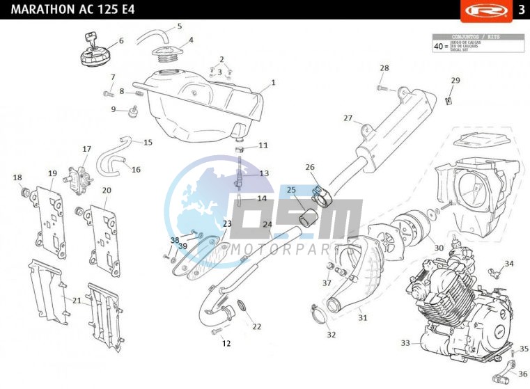 TANK - EXHAUST - COMPLETE ENGINE