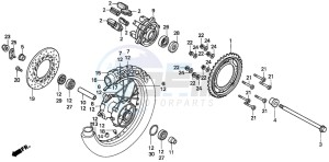 NX650 500 DOMINATOR drawing REAR WHEEL