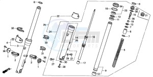 VFR750F drawing FRONT FORK