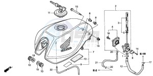 CB600F HORNET drawing FUEL TANK (CB600F2/F22)