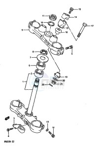 RM250 (K-L-M-N) drawing STEERING STEM (MODEL K L)