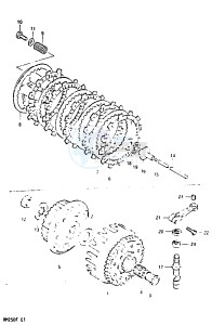 RM250 (E-F) drawing CLUTCH