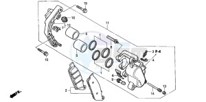 VT750CA drawing FRONT BRAKE CALIPER