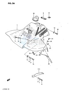 LT125 (E3) drawing FRONT FENDER (MODEL E)