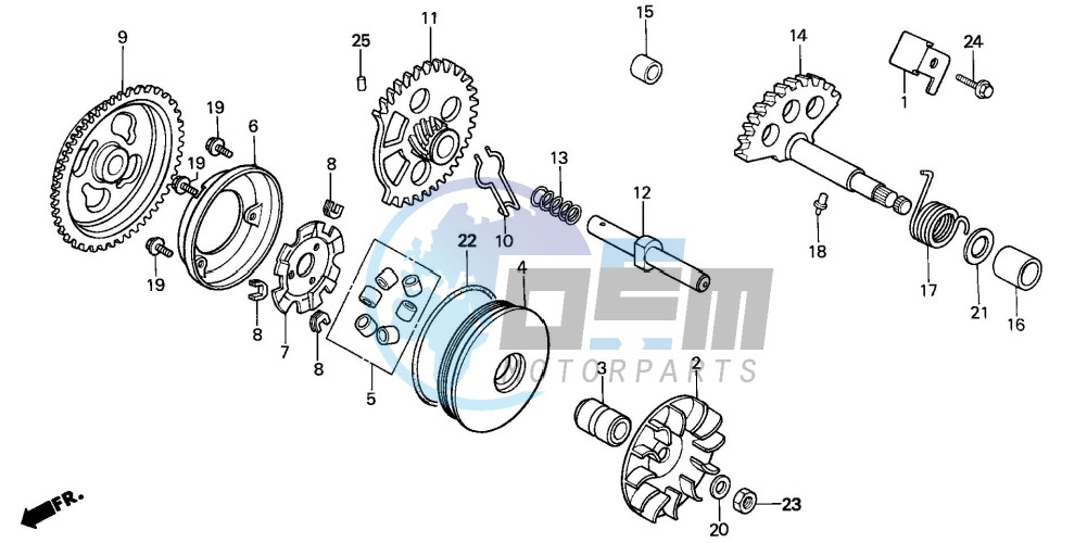 DRIVE FACE/ KICK STARTER SPINDLE