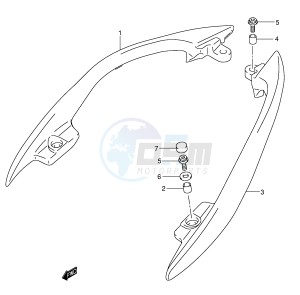 AN400 (E2) Burgman drawing PILLION RIDER HANDLE (SIDE)(MODEL K3)