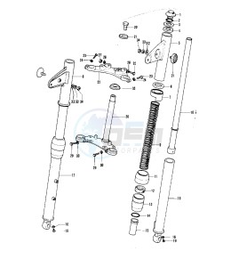 G5 100 drawing FRONT FORK -- 72-73 G5-A- -