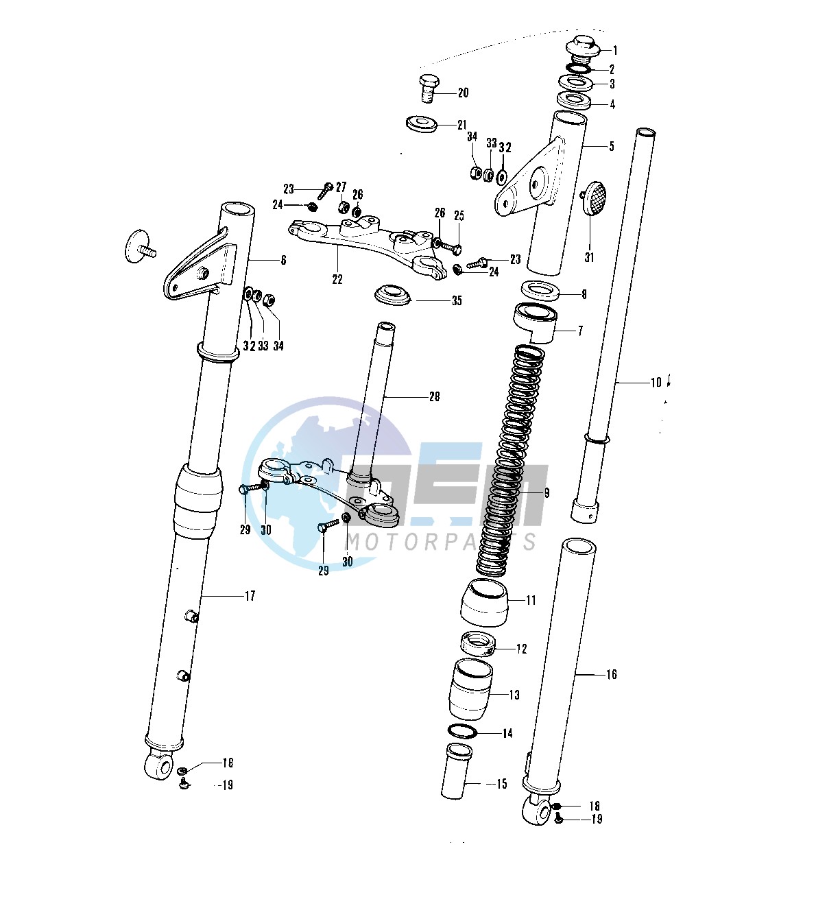 FRONT FORK -- 72-73 G5-A- -