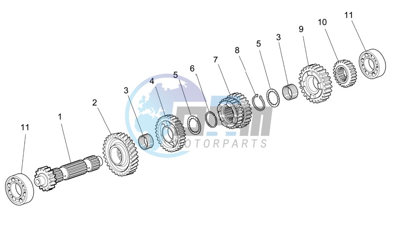 Primary gear shaft