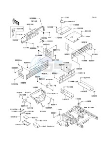 KAF 620 K [MULE 3010 TRANS4X4 HARDWOODS GREEN HD] (K1) K1 drawing FRAME FITTINGS