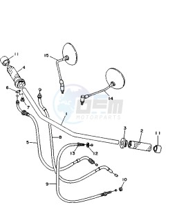 XV VIRAGO 535 drawing STEERING HANDLE-CABLE FLAT HANDLE