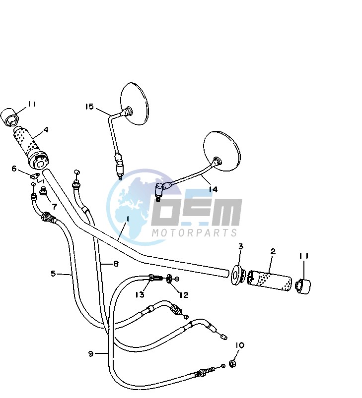 STEERING HANDLE-CABLE FLAT HANDLE