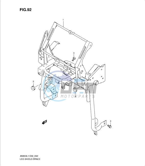 LEG SHIELD BRACE (AN650AL1 E19)