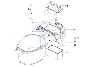 S 125 4T ie E3 College drawing Helmet housing - Undersaddle