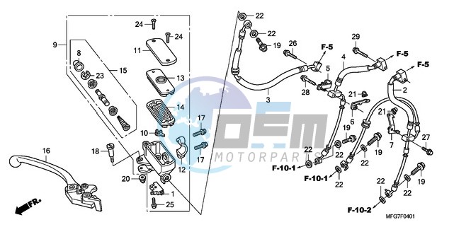 FR. BRAKE MASTER CYLINDER (CB600FA/FA3)