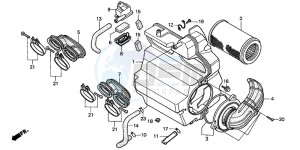 CB600F2 CB600S drawing AIR CLEANER