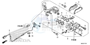 VFR1200FF VFR1200F UK - (E) drawing REAR BRAKE CALIPER (VFR1200F)