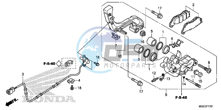 REAR BRAKE CALIPER (VFR1200F)