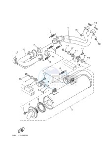 YXR700F YXR7FSPB RHINO 700 SPORTS EDITION (1RB9 1RBA 1RBB) drawing EXHAUST