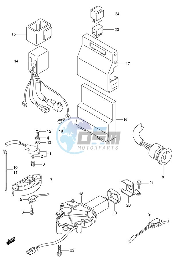 PTT Switch/Engine Control Unit (Model: TG/ZG)