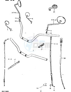 GSX1100 (T-X) drawing HANDLEBAR