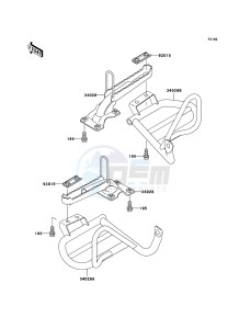 KLF300 4x4 KLF300-C17 EU GB drawing Footrests