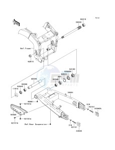 ZX 600 M [NINJA ZX-6RR] (M1) [NINJA ZX-6RR] drawing SWINGARM