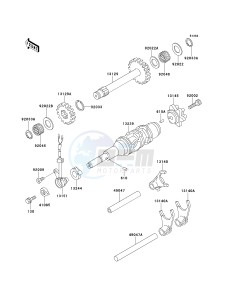 KSF 250 A [MOJAVE 250] (A10-A14) [MOJAVE 250] drawing GEAR CHANGE DRUM_SHIFT FORK-- S- -