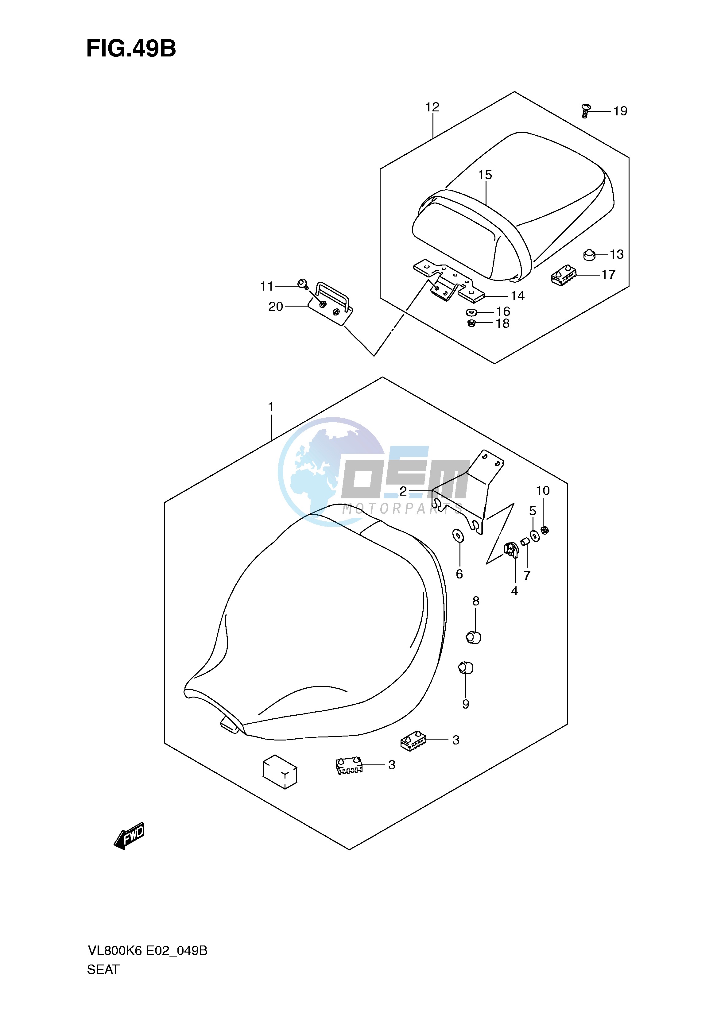 SEAT (VL800K9 UEK9 CK9 CUEK9 L0 CL0 UEL0 CUEL0)