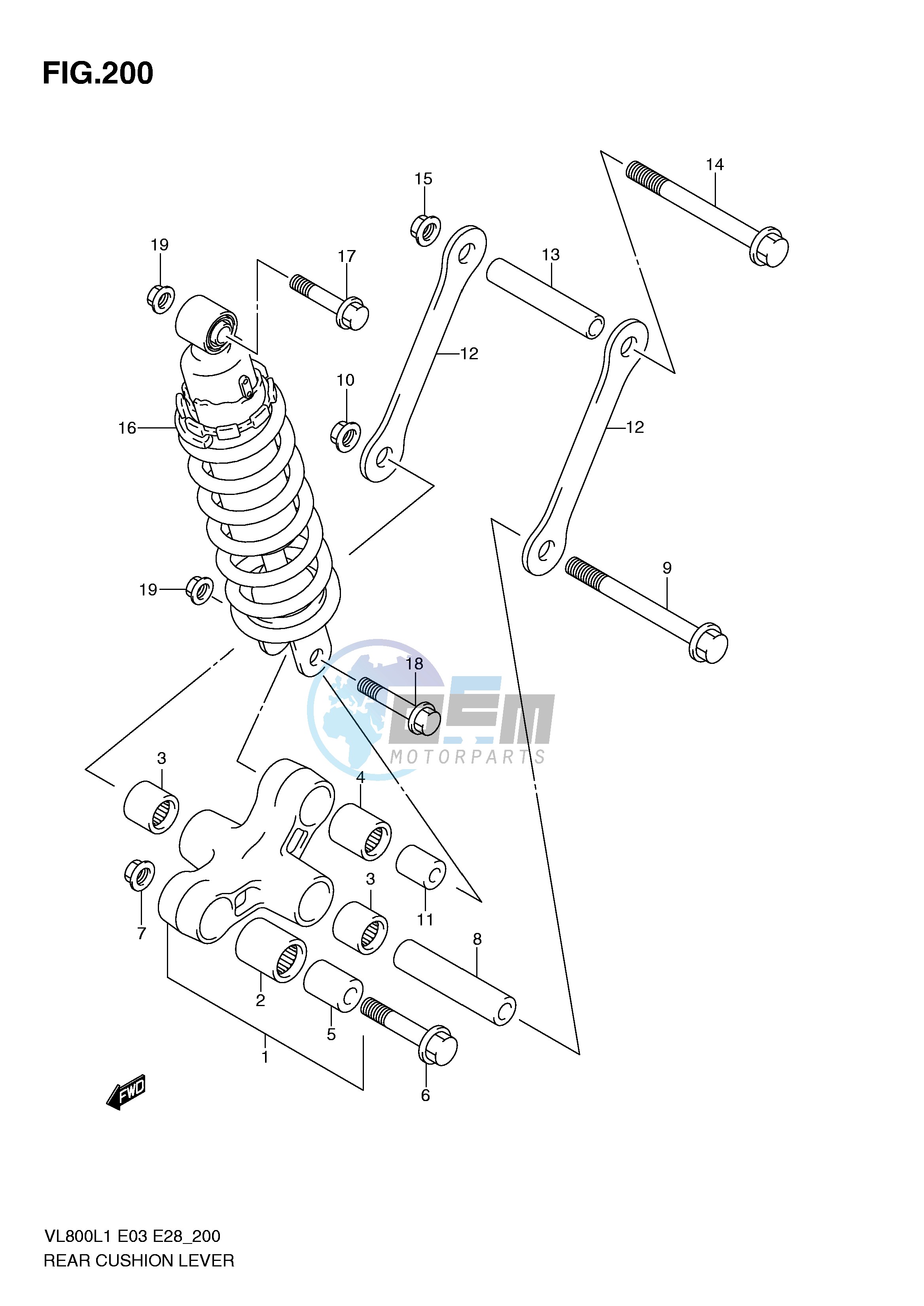 REAR CUSHION LEVER (VL800CL1 E33)