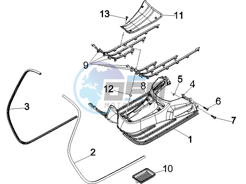 Central cover - Footrests