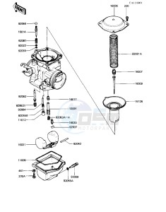 KZ 440 A [LTD] (A2-A4) [LTD] drawing CARBURETOR PARTS -- 81-83 A2_A3_A4- -